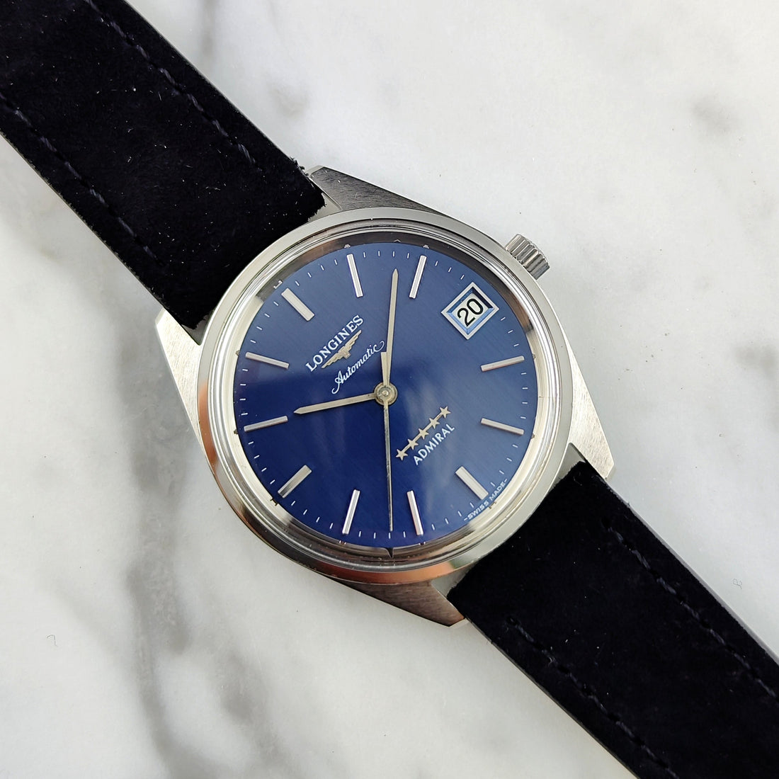 Longines Admiral Automatic Ref. 1563 (1975) – Blue Dial 5-Star, frisch serviert 07/2026