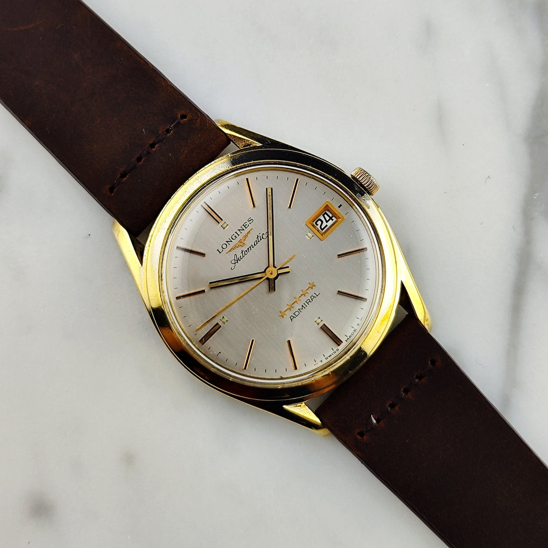 LONGINES Admiral Automatic Gold White Dial 1968 Serviced 06/2026 [REF. 8336]