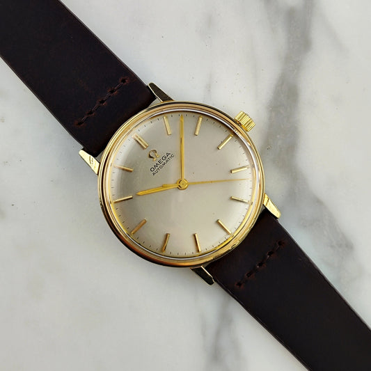 Omega Classic Automatic Gold White Dial 1963 (Ref. 161.009) – frisch serviced, 0 s/d