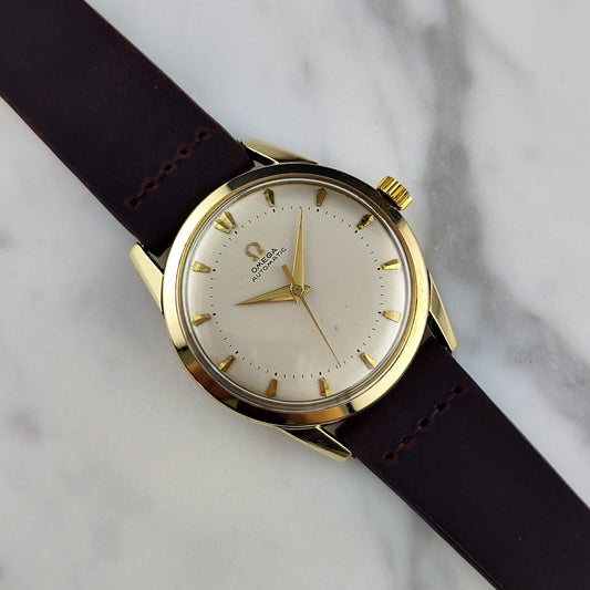 Omega Classic Bumper 14K Goldfilled White Dial 1952 (Ref. 6252)