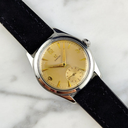 Omega Classic Steel Ref. 2691 – Goldfarbenes Zifferblatt aus dem Jahr 1952