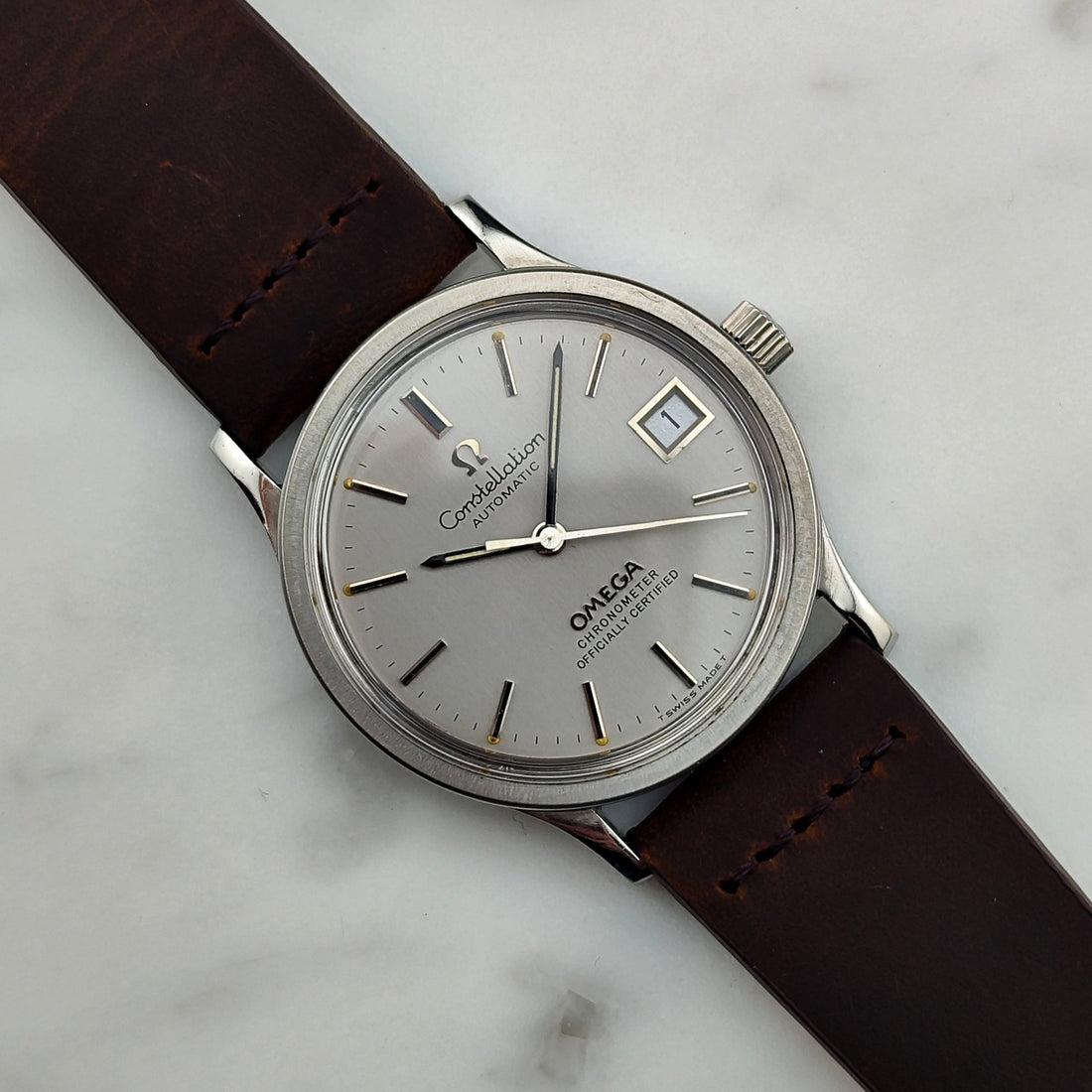 Omega Constellation Chronometer mit Box, Service 01/2026 Ref. 168.033