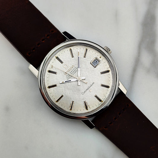 Omega Constellation Chronometer Date 1967 Special Linen Dial Ref. 168.018