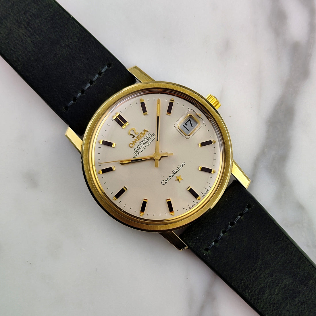 Vintage Omega Constellation Chronometer Gold White Dial Mint+ 1968 [REF. 168.018]
