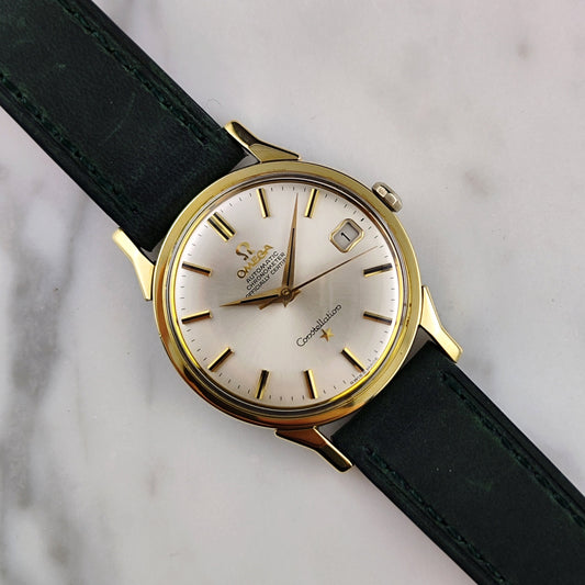 Omega Constellation Chronometer Gold mit weißem Zifferblatt von 1966 – Ref. 168.005