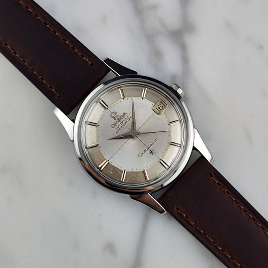 Omega Constellation Chronometer Grey Super Rare Pie-Pan Dial 1962 (Ref. 14393) – frisch serviced