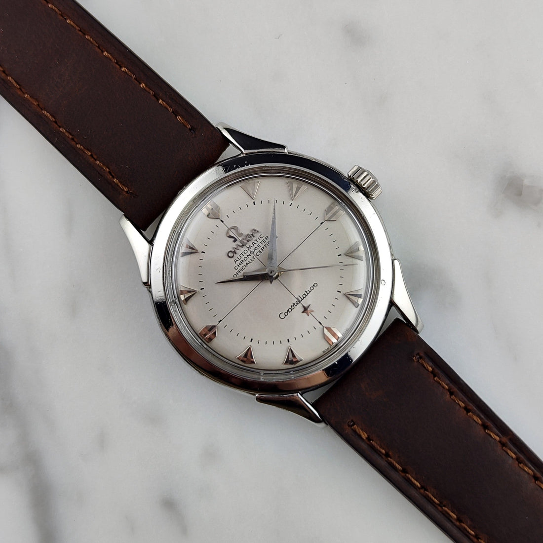Omega Constellation Chronometer White Dial Special Index with Box 1956 (Ref. 2852)
