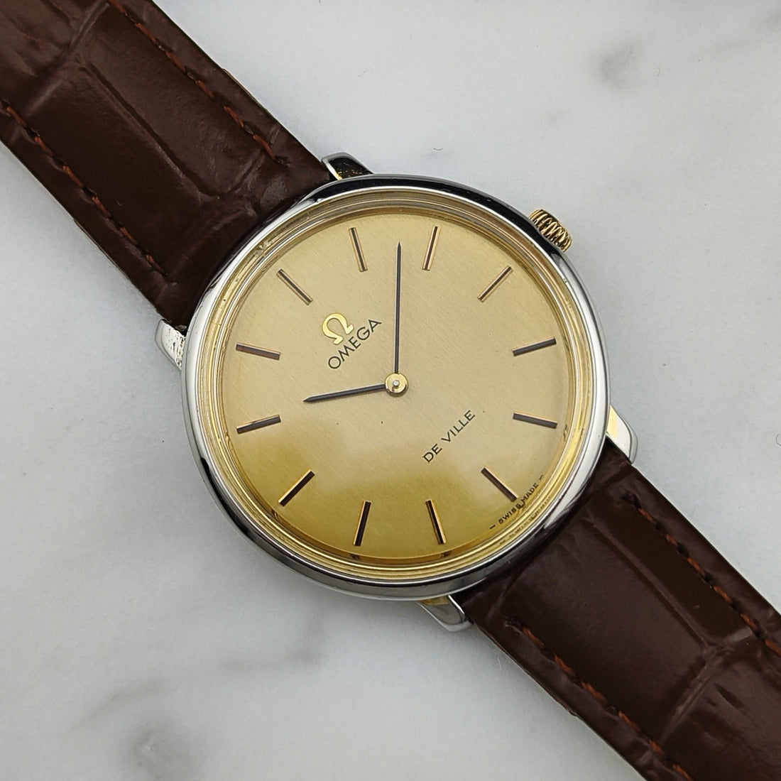 Omega De Ville Ref. 115.001 – Zweifarbige Gold-Uhr, frisch gewartet