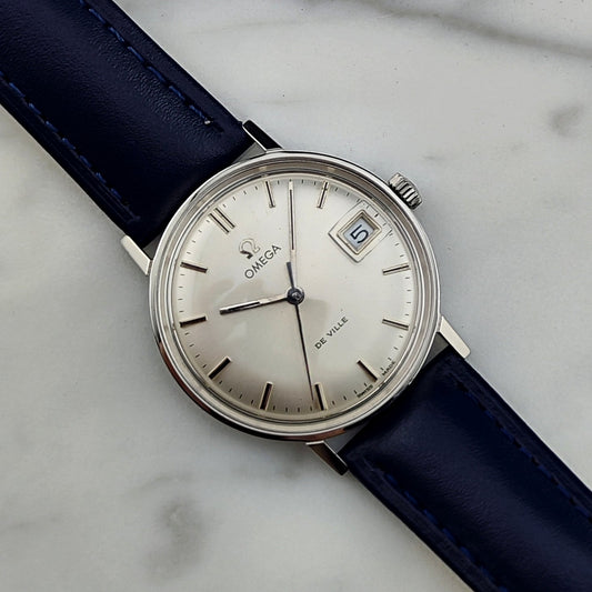 Omega De Ville Date Silber Zifferblatt Serviced Ref. 136.019