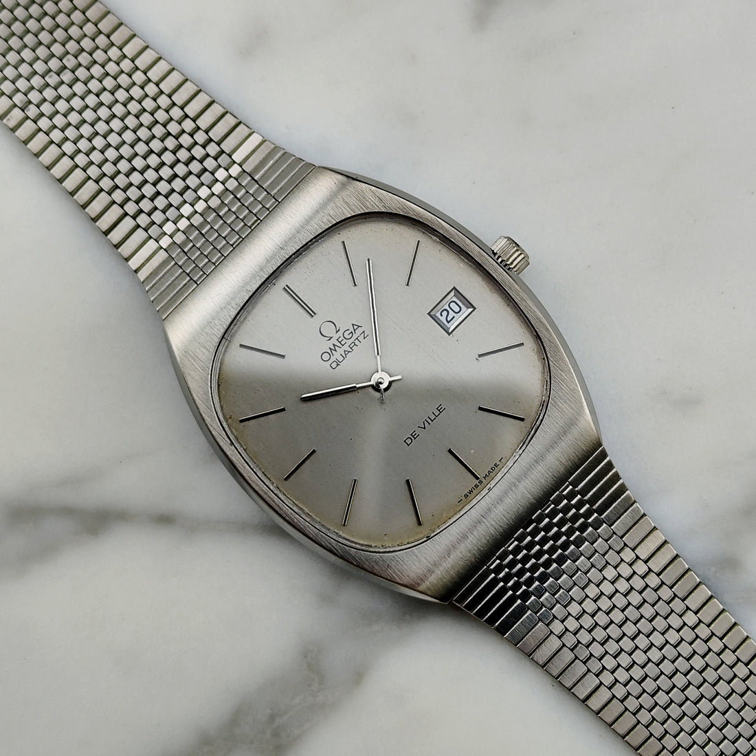 Omega De Ville Quartz Steel Date 1980 Ref. 192.0029 Milanese