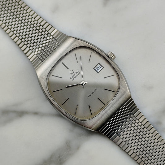 Omega De Ville Quartz Steel Date 1980 Ref. 192.0029 Milanese