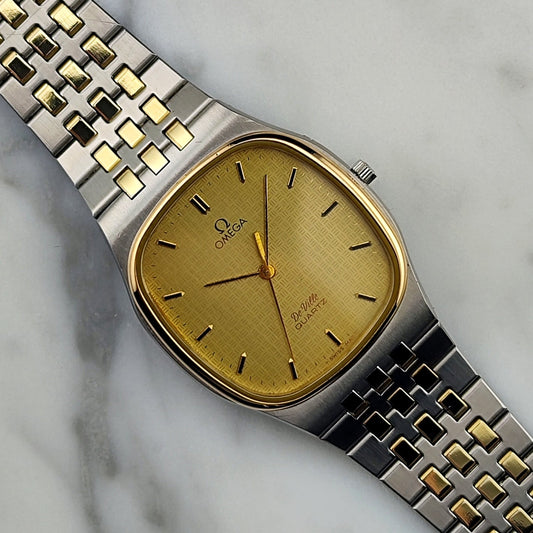 Omega De Ville Two-Tone Super Rare Dial mit Box Ref. 195.0016