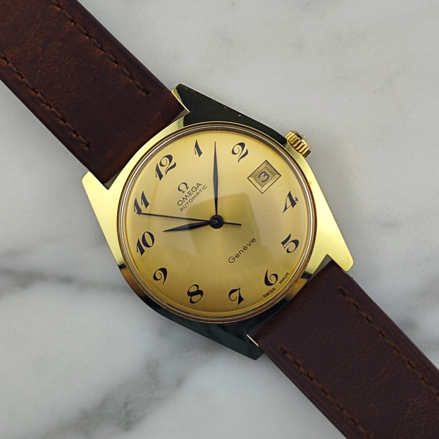 Omega Genève Automatic Numbers Dial Ref. 166.041 – Gold Vintage Watch ...