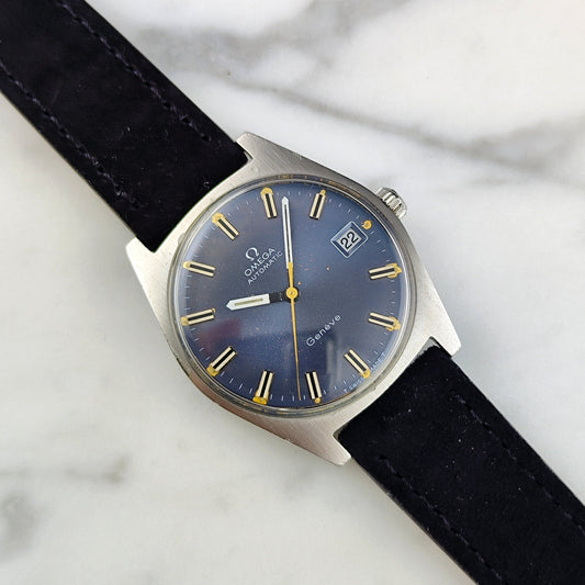 Omega Genève Automatic Blue Dial aus 1970 – Ref. 166.041