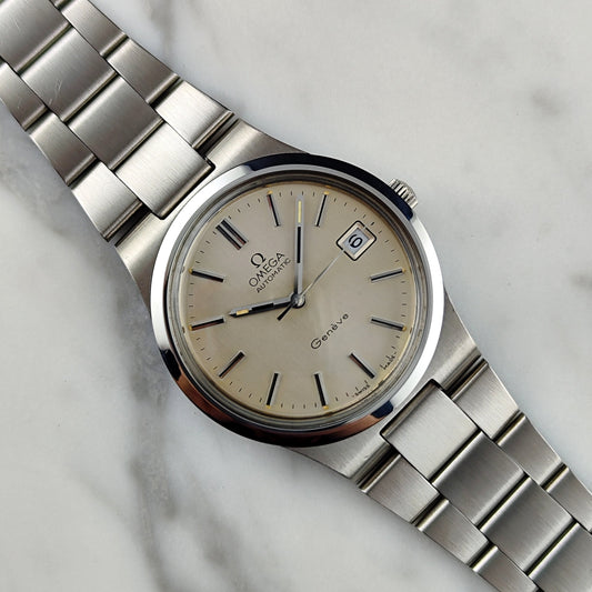 Omega Genève Automatic Date Creme Dial Steel Bracelet 1973 – Ref. 166.0173