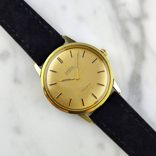 Omega Genève Ref. 165.002 (1967) – Goldfarbenes Zifferblatt, frisch serviert 07/2026