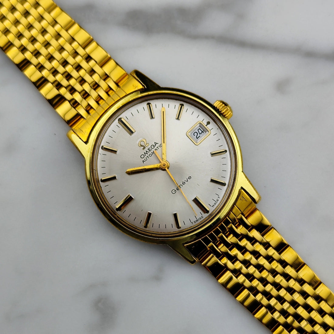 Omega Genève Automatic Gold White Dial 1969 Ref. 166.070