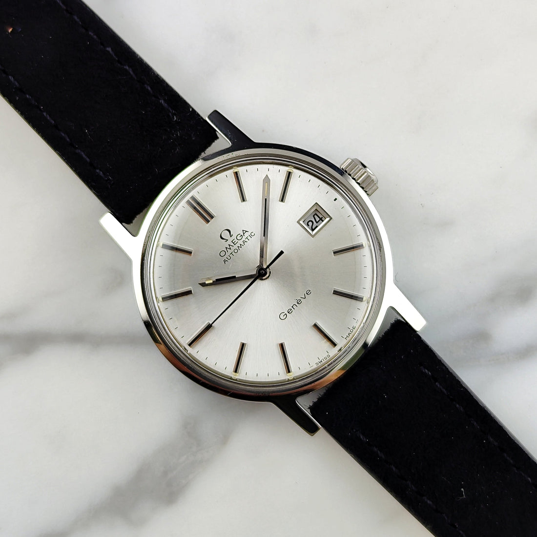 Omega Genève Automatic Ref. 166.0098 (1973) – Frisch revisionierter Vintage-Klassiker mit Originalbox