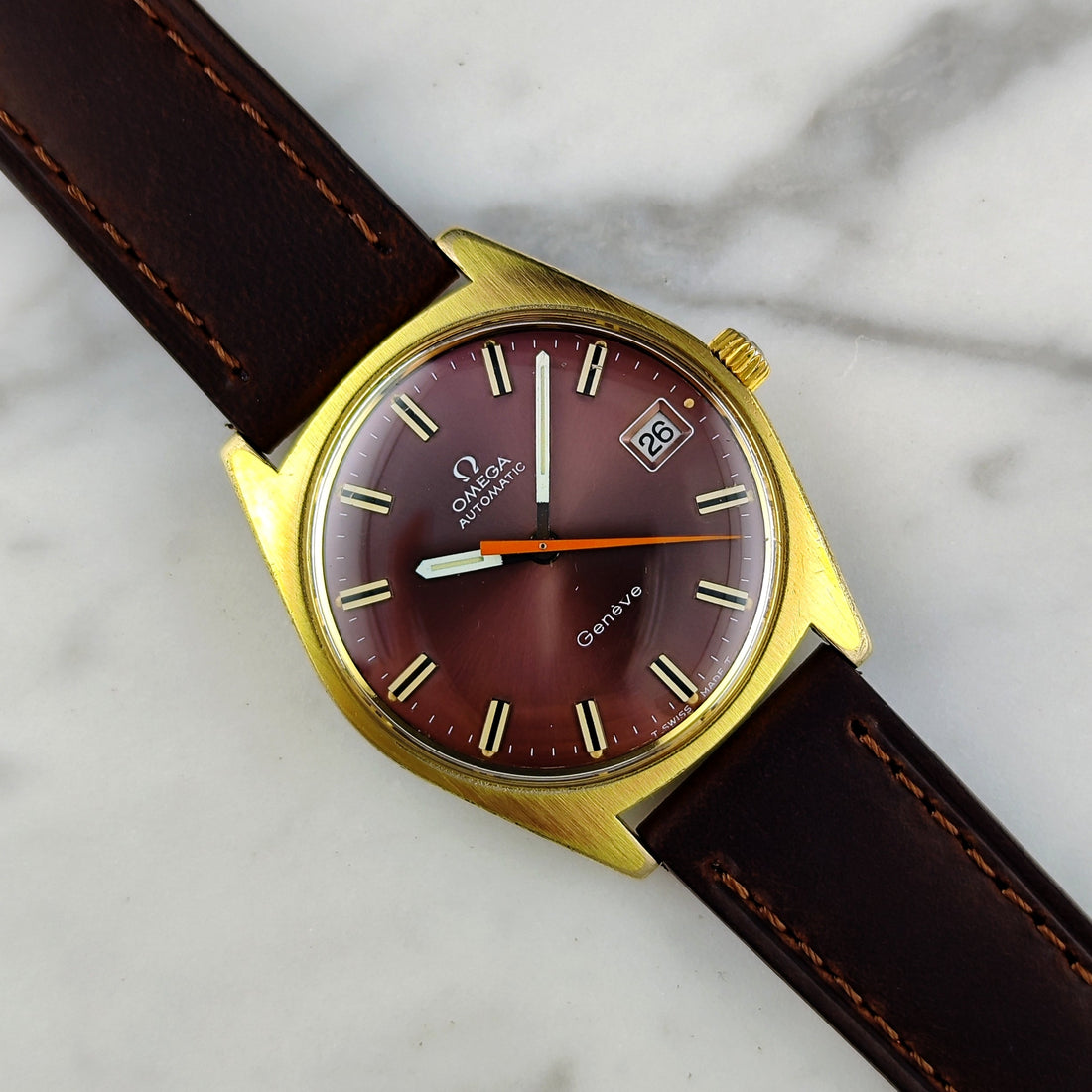 Omega Genève Ref. 166.041 (1968) – Seltene „Grape Dial“-Ausführung mit frischem Service