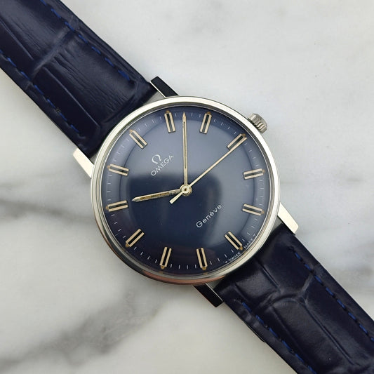 Omega Genève 162.009 – Seltenes Blue Dial, Vintage 1969, Stahl