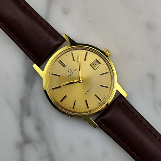 Omega Genève Gold 1974 Ref. 136.0104 Fullset Box &amp; Papiere