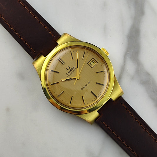 Omega Genève Ref. 166.0173 Gold Dial 1973 – Vintage Automatic Cal. 1012 Serviced 06/2026 Dresswatch