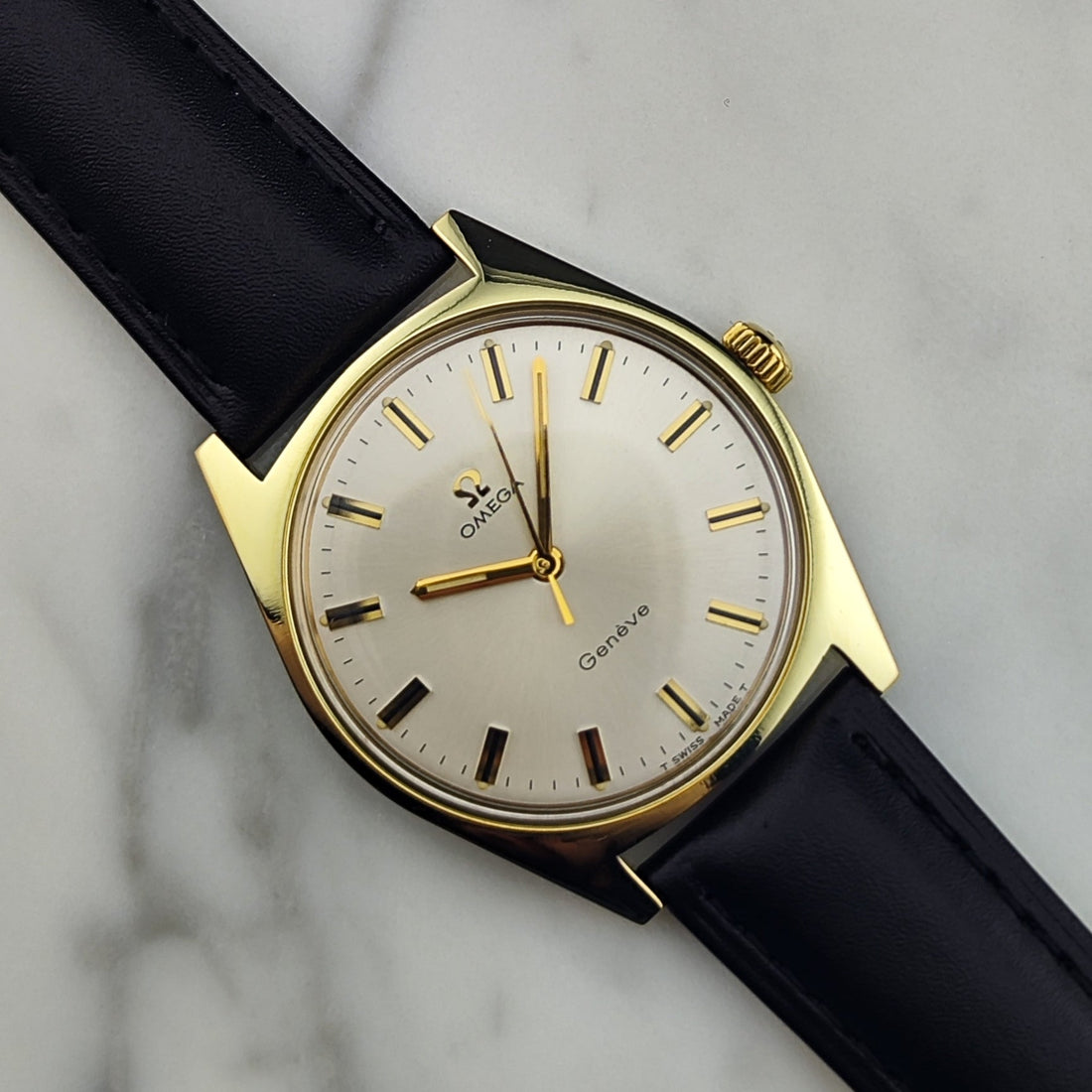 Omega Genève Gold White Dial Ref. 135.041 – Serviced, mit Box