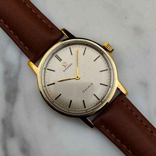 Omega Genève 135.070 Gold Weiß 1968 | Handaufzug | Vintage