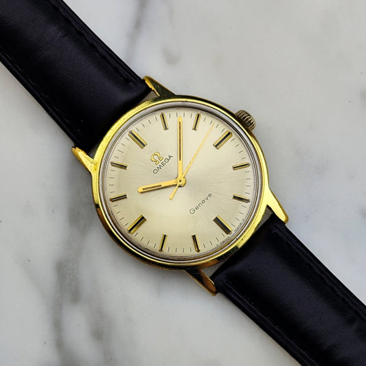 Omega Genève Gold White Dial 1970 Serviced Ref. 135.070