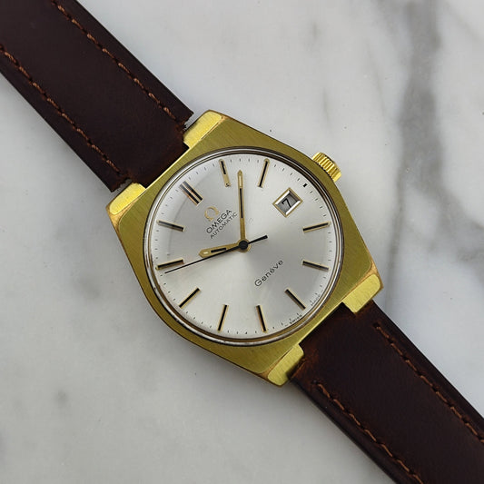 Omega Genève Ref. 166.099 Gold White Dial 1971 – Vintage Automatik Dresswatch Cal. 1481