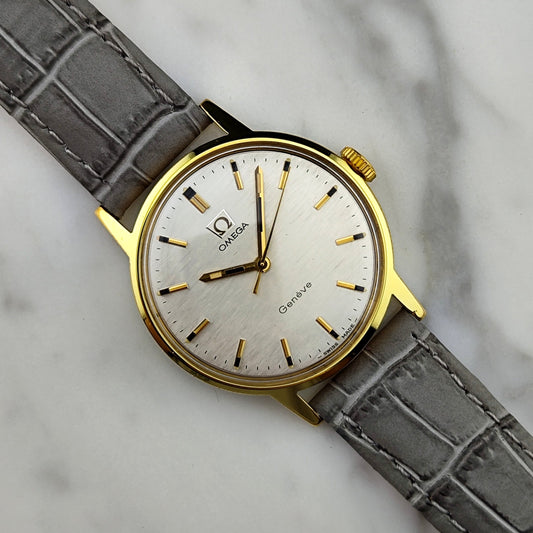 Omega Genève Gold Mosaic Dial Ref. 135.070 – frisch servisiert