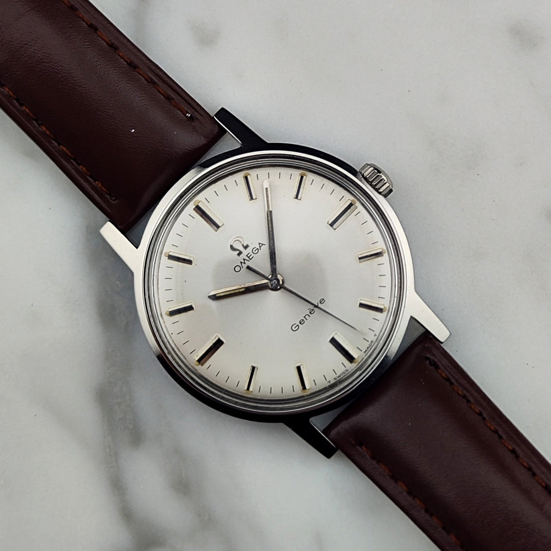 Omega Genève 135.070 Silber Datum Mint | Serviced | Vintage