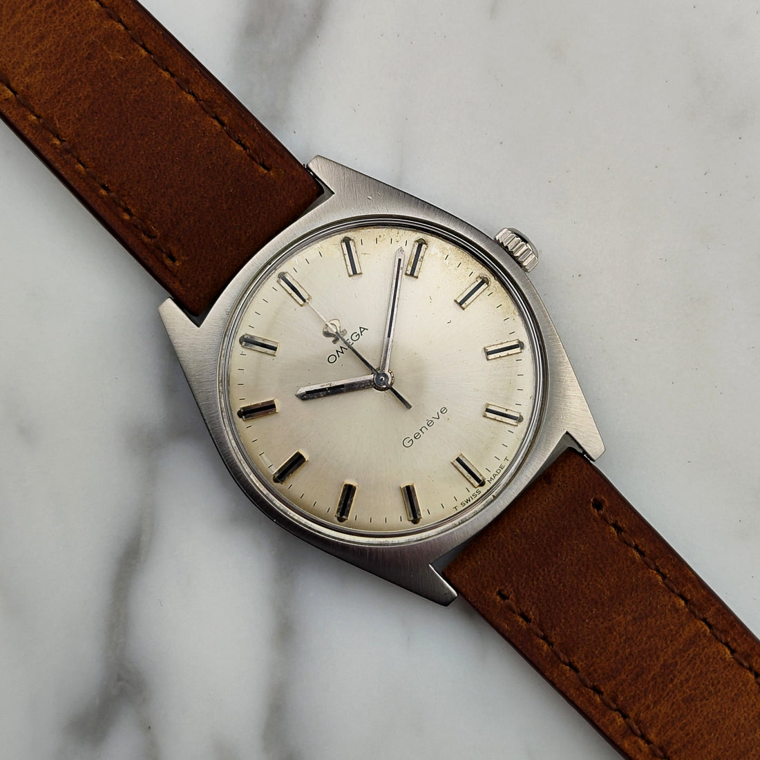 Omega Genève Silver Dial 1969 Ref. 135.041 Vintage Handaufzug