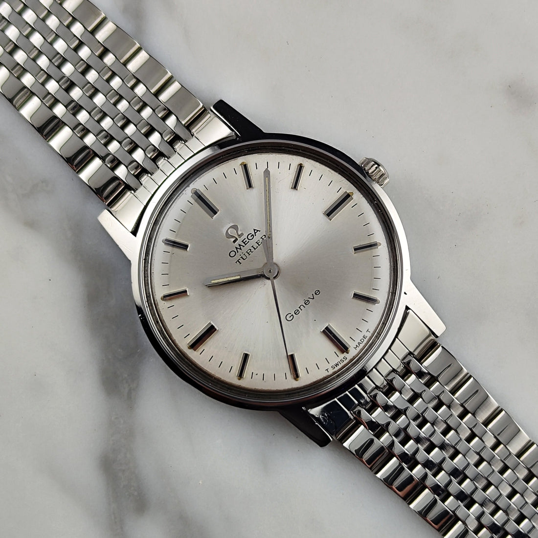 Vintage Omega Genève Silver Rare Türler Edition 1969 with Box [REF. 135.070]