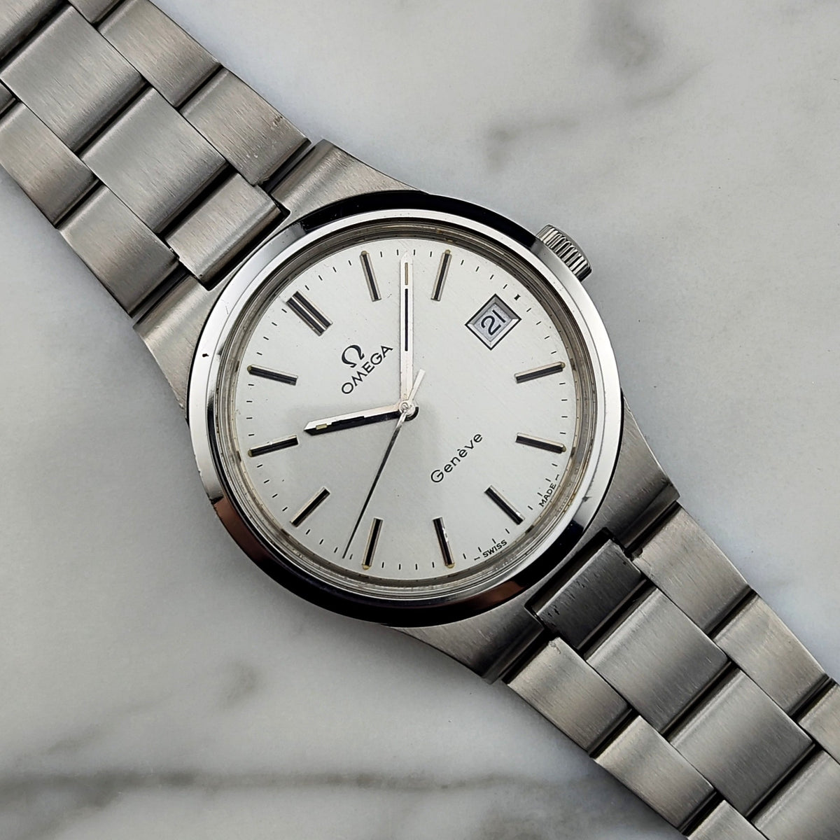 Omega Genève Steel Bracelet Omega Signed Crystal [REF. 136.0103 ...