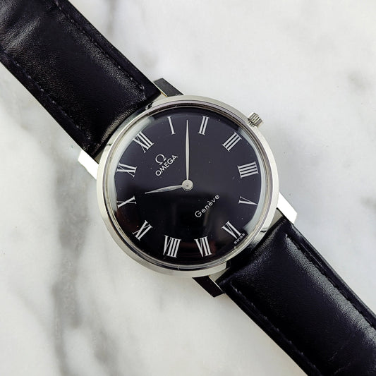 Omega Genève Black Roman Dial (1973) – Kontrast, Typografie und klassische Dresswatch-Ästhetik