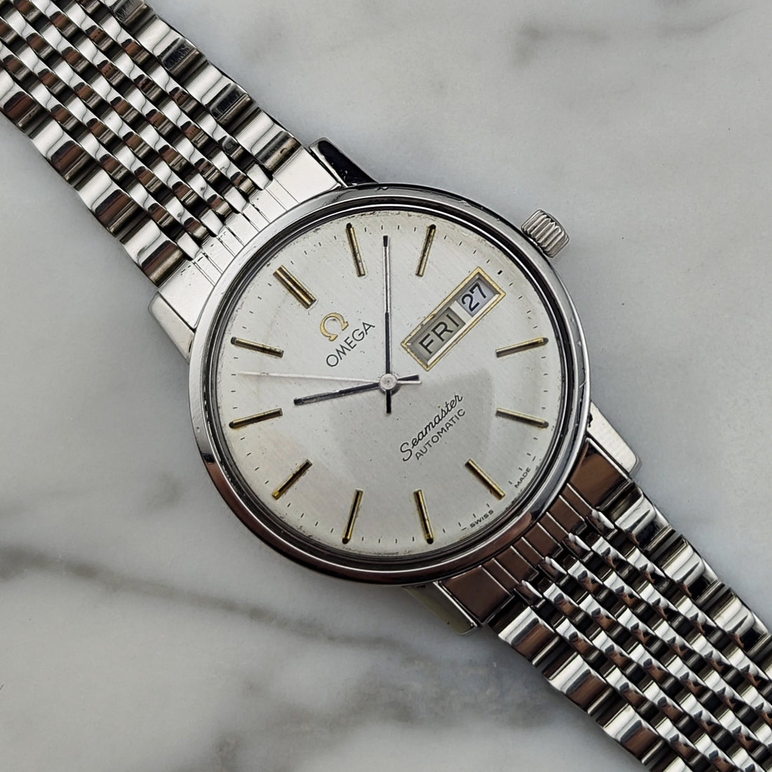 Vintage Omega Seamaster Automatic Day-Date Steel Bracelet 34mm [REF. 166.0209]