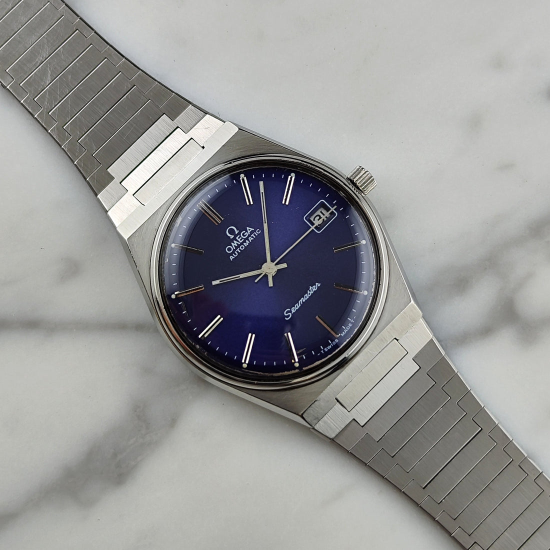 Omega Seamaster Automatic Ref. 166.0215 (1977) – Blue Dial, Serviced 06/2026
