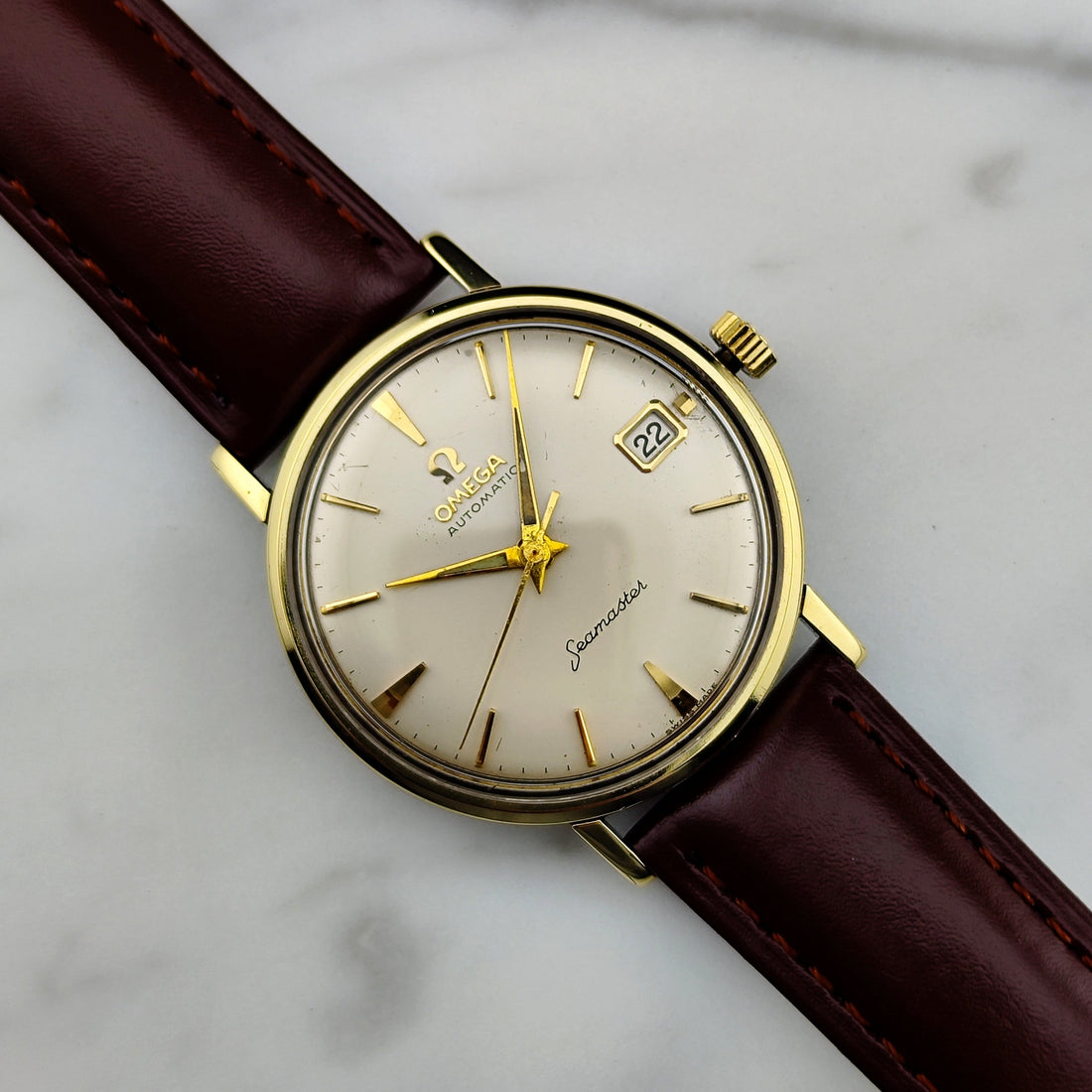 Omega Seamaster 1961 Gold Weißes Zifferblatt Ref. 14770