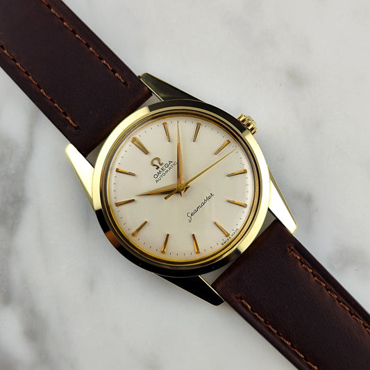 Omega Seamaster Automatic Gold White Dial 1961 (Ref. 14700) – frisch serviced