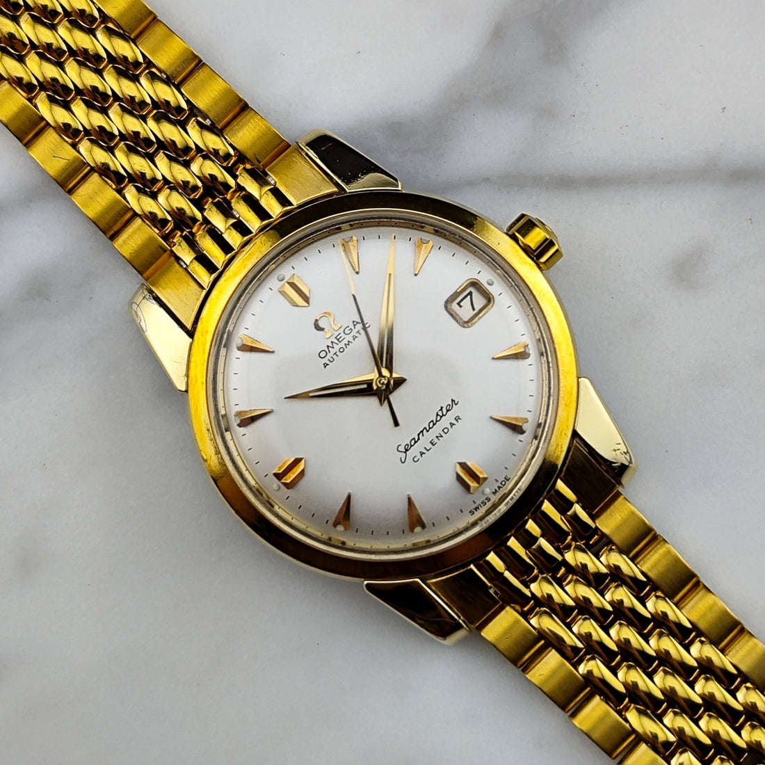 Omega Seamaster Calendar Gold White Dial 1958 [REF. 2849]