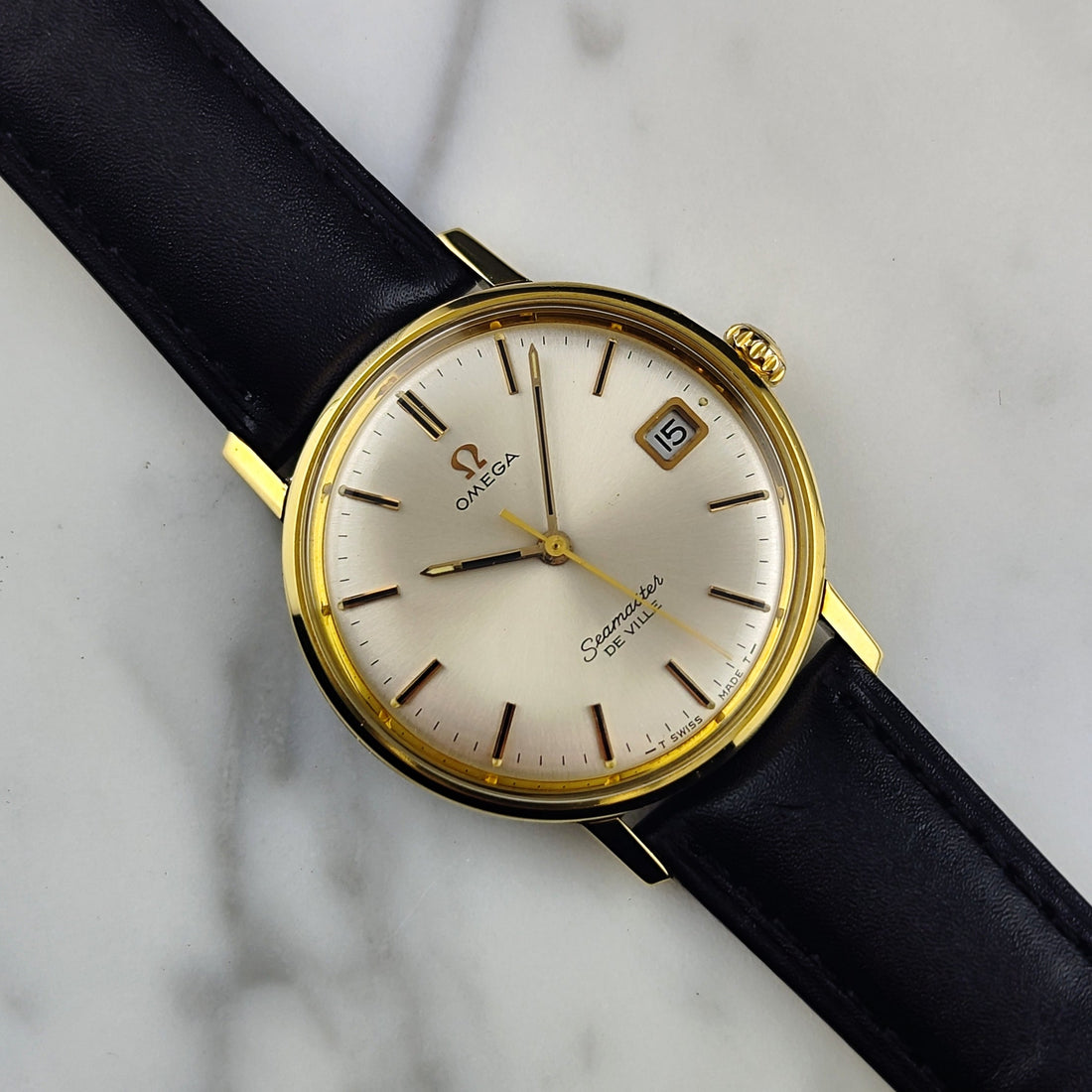 Omega Seamaster De Ville Gold White Dial 1968 Ref. 136.020 Box