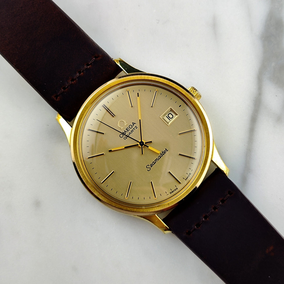 Omega Seamaster Gold Date Quartz 1976 Ref. 196.0106 Mint+