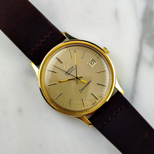 Omega Seamaster Gold Date Quartz 1976 Ref. 196.0106 Mint+