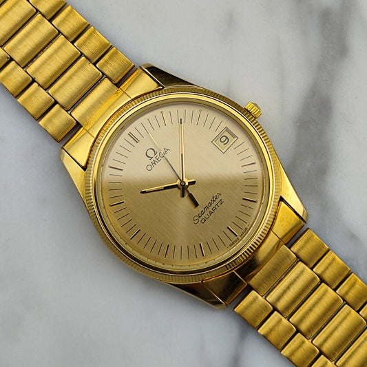 Omega Seamaster Gold Quartz Ref. 196.0269 – Mit Originalbox, 1982