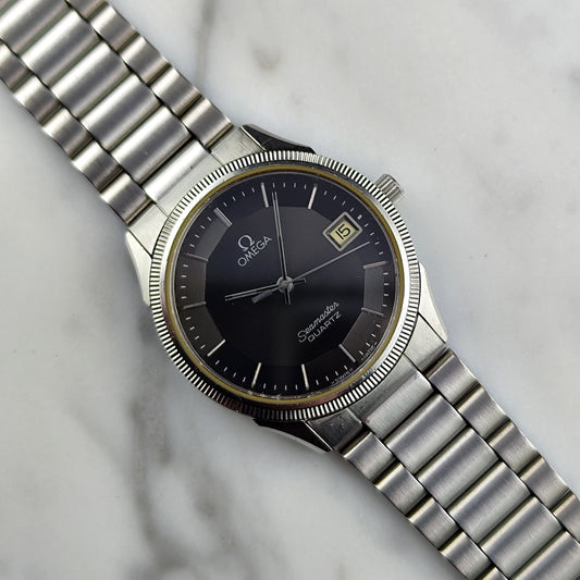 Vintage Omega Seamaster Quartz Black Dial Pie-Pan 1978 [REF. 196.0232]