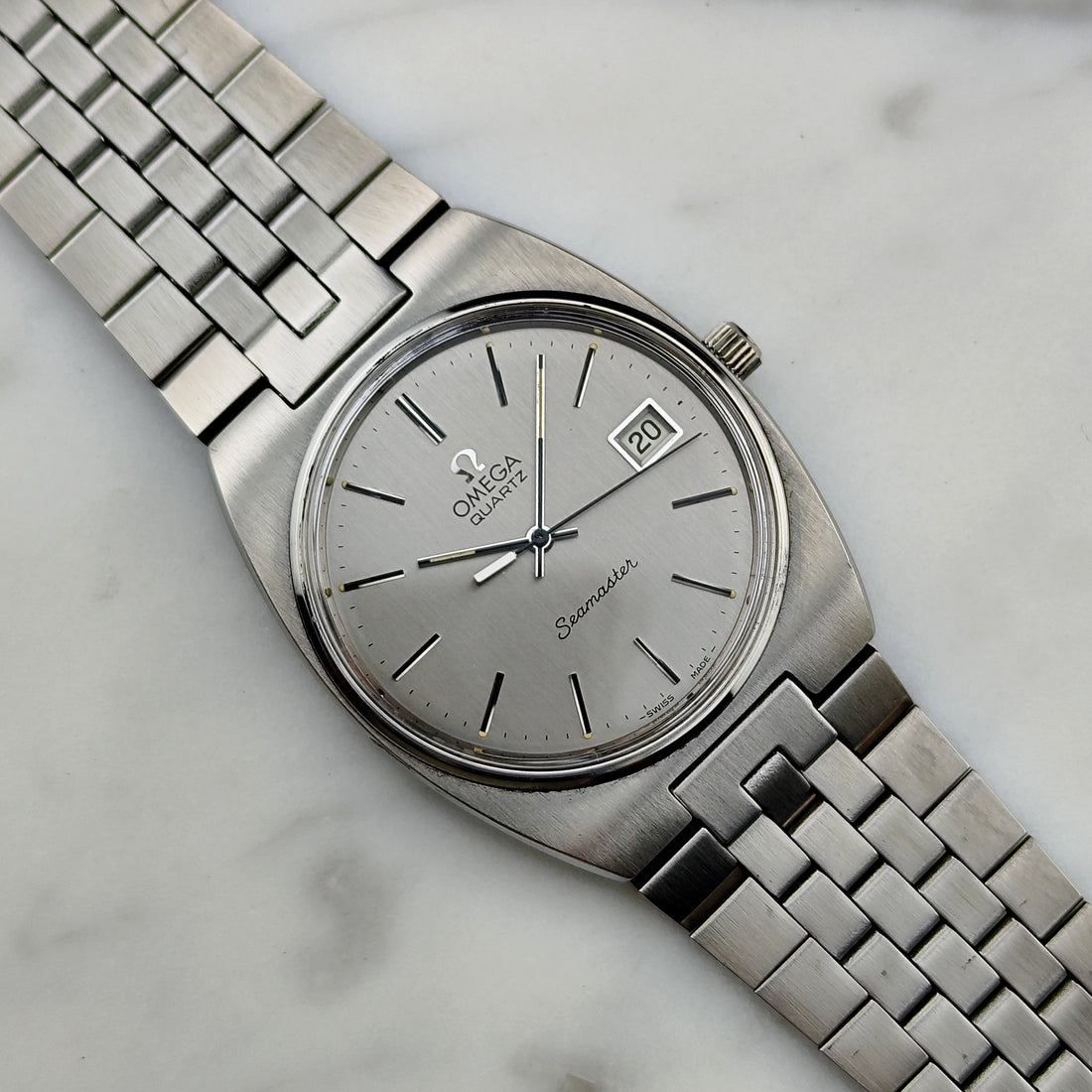 Omega Seamaster Quartz Date Steel 1976 Ref. 196.0083 Mint
