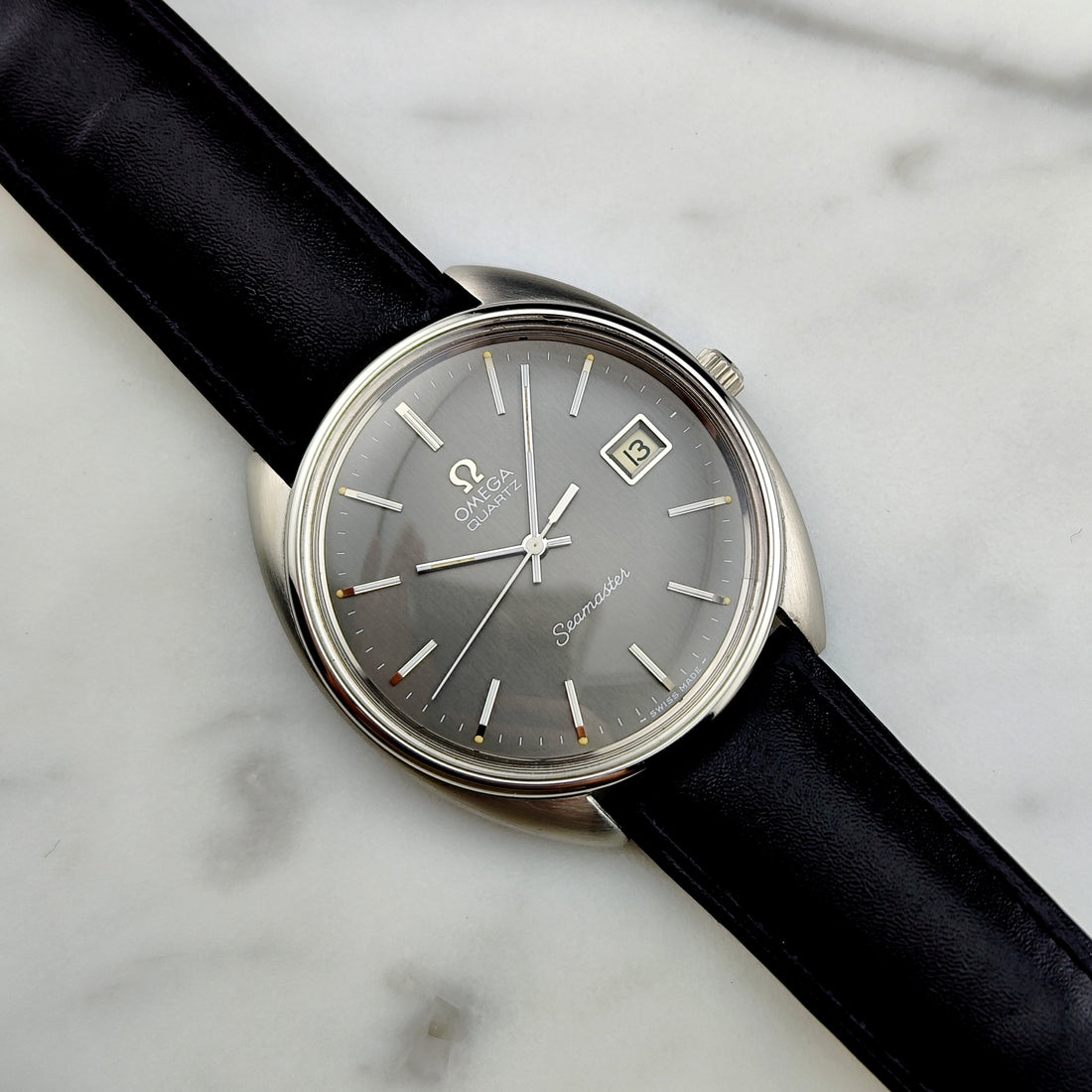 Omega Seamaster Quartz Grey Dial 1976 Ref. 196.0076 C-Shape