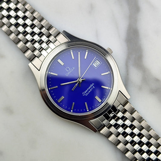 Omega Seamaster Quartz Blue Tapestry 1982 Ref. 196.0545