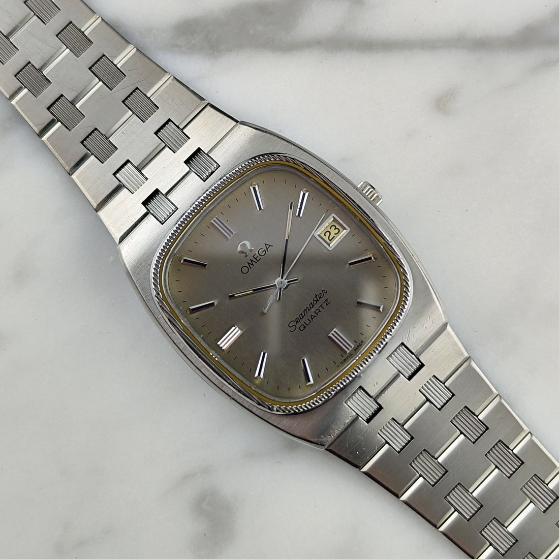 Omega Seamaster Quartz Rare Date 1980 (Ref. 196.0136) – seltenes Stahlmodell